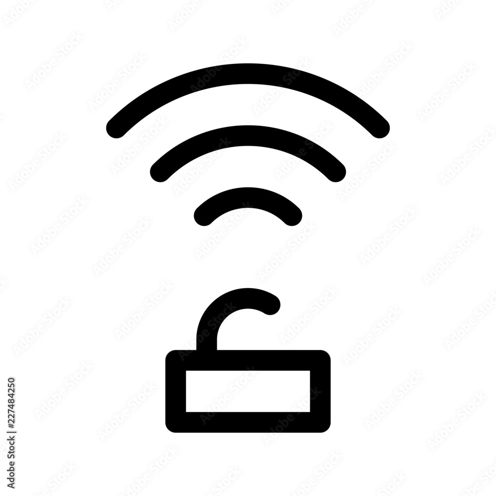 Wifi Unlock Protect Protection Secure vector icon