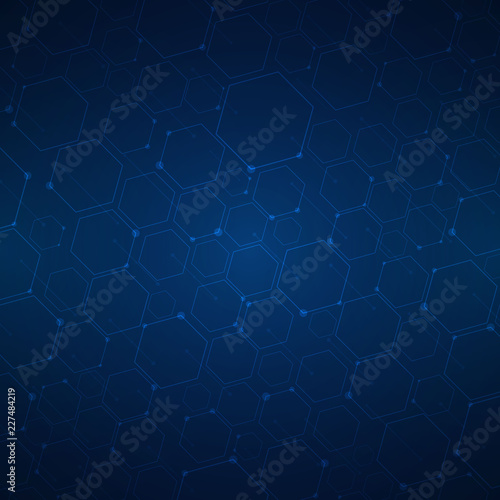 Abstract hexagon background , Technology polygonal concept