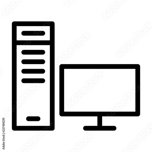 Workstation Computer Hardware Digital Device Electronics vector icon