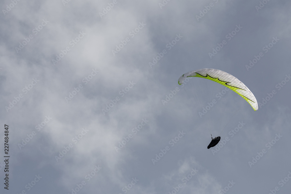 Paragliding in Serra do Larouco, Montalegre, Portugal.