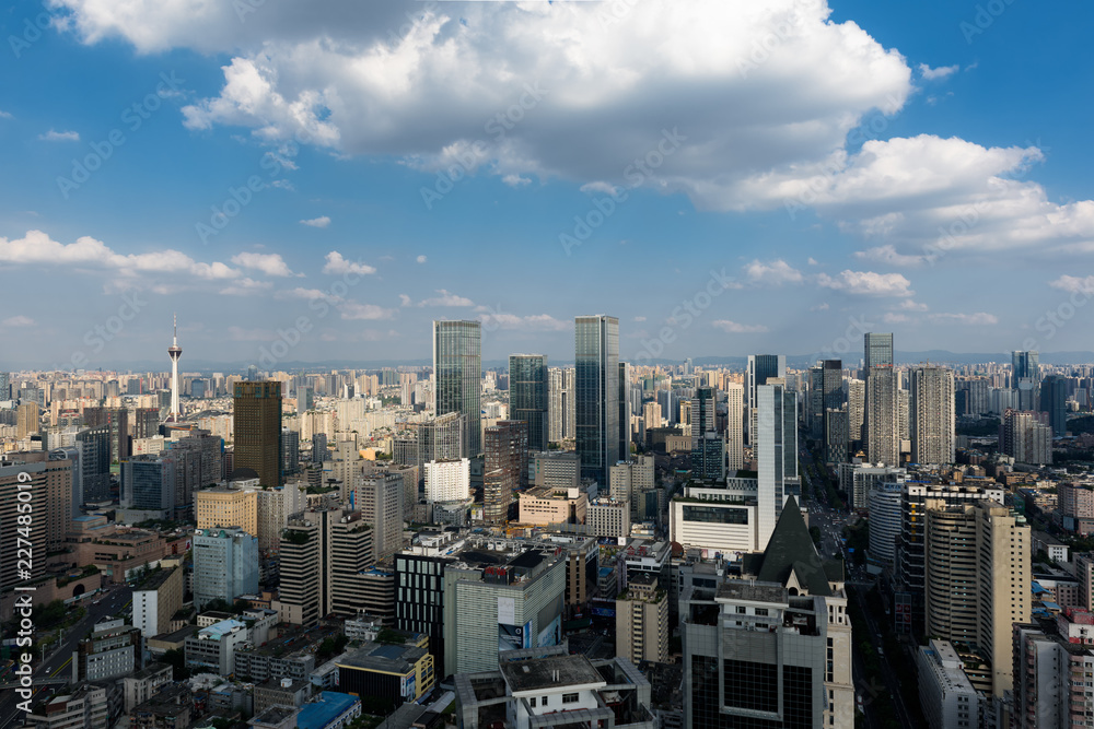 Obraz premium The downtown skyline in Chengdu,Sichuan province ,China.