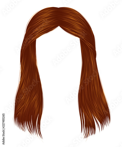 trendy woman long hairs red ginger colors . beauty fashion . realistic graphic 3d