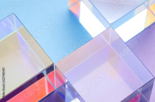 Square glowing abstract lens of glass