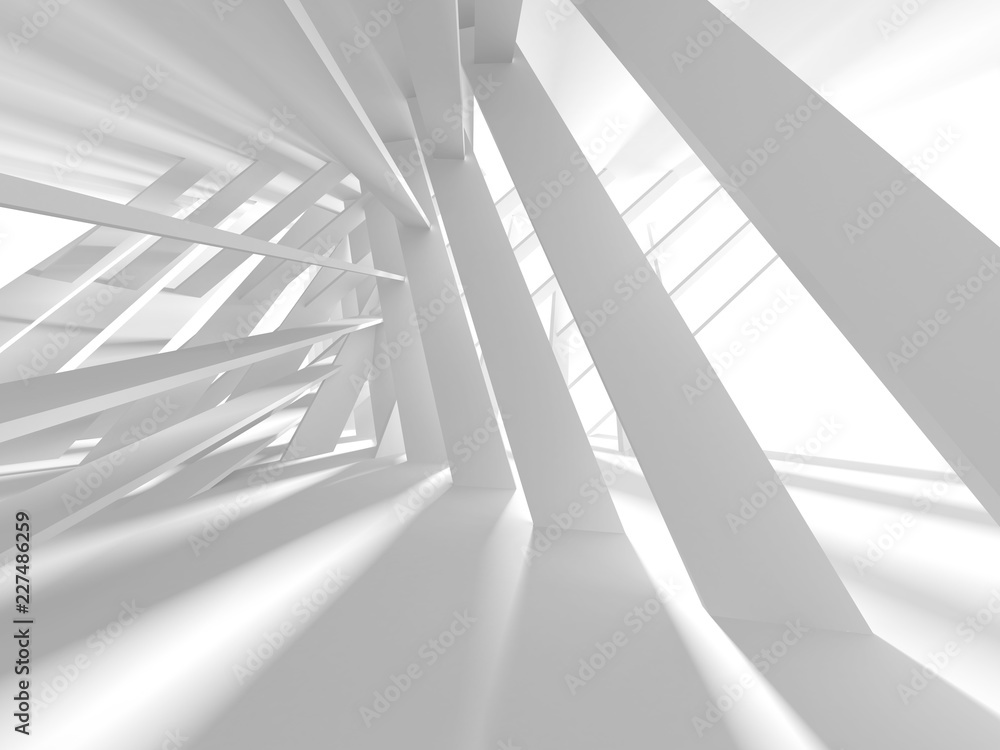 Obraz premium Futuristic White Architecture Design Background