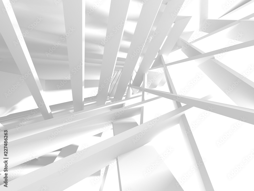 Obraz premium Futuristic White Architecture Design Background