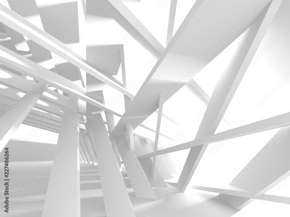 Obraz premium Futuristic White Architecture Design Background