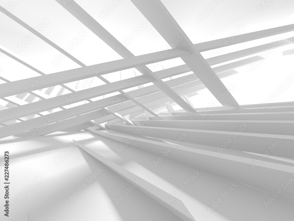 Naklejka premium Futuristic White Architecture Design Background