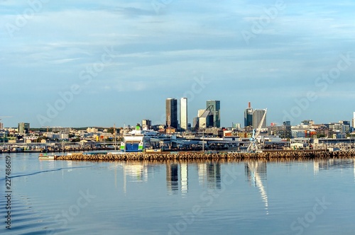 Tallinn. View of the city from the Gulf of Finland.