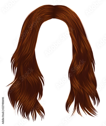 trendy woman long hairs red ginger colors . beauty fashion . realistic graphic 3d