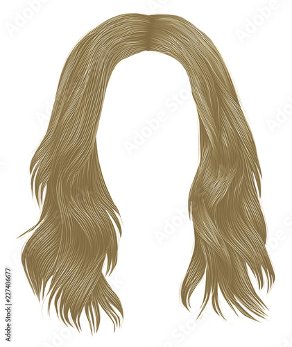  trendy woman long hairs blond colors .  beauty fashion .  realistic  graphic 3d