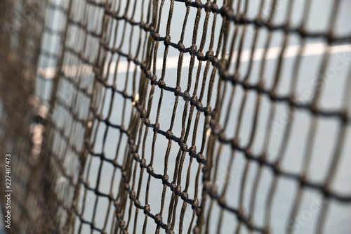 close up of tennis net