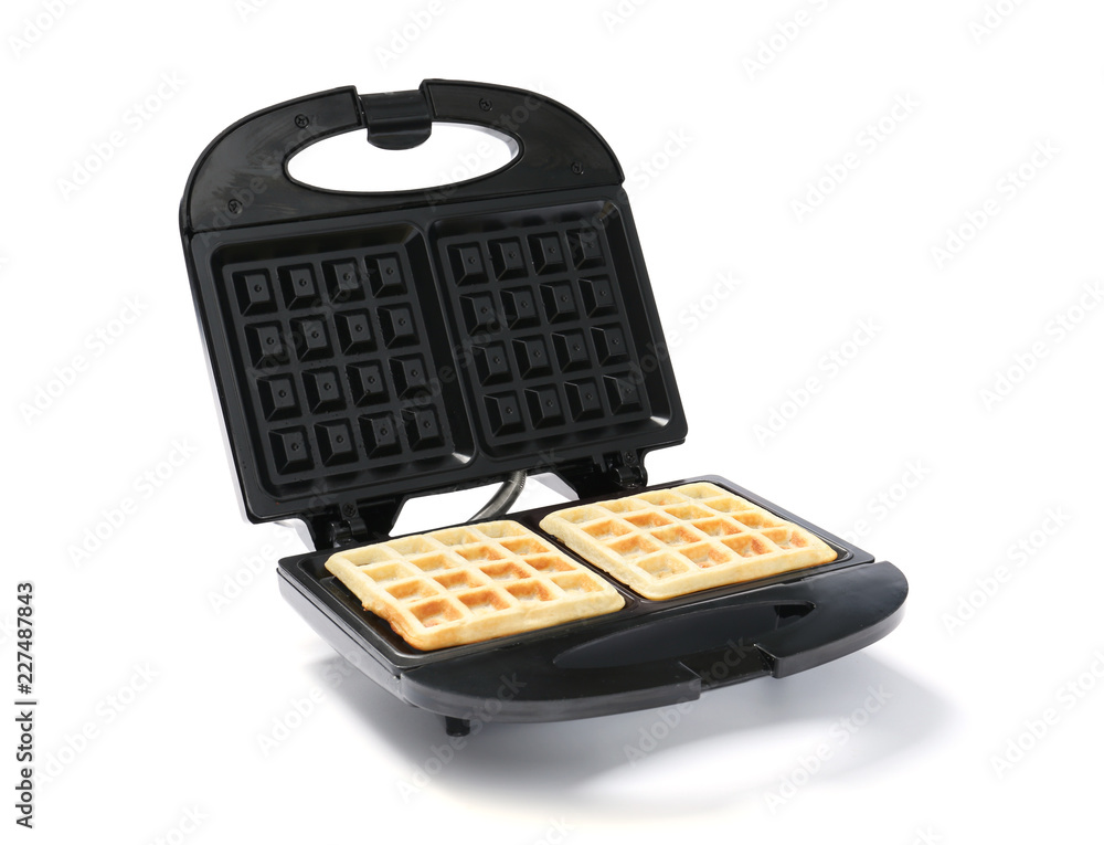 Modern waffle maker on white background Modern waffle maker on white background