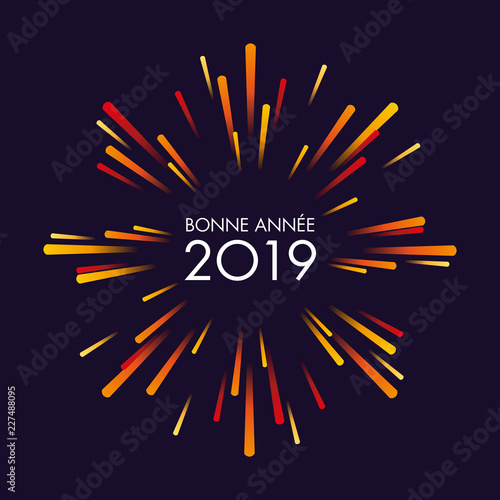 Carte de vœux 2019, ouvrant  les festivité sur un feu d’artifice pour marquer la nouvelle année.