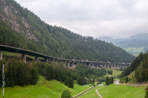 Impression of the A13 Highway running from Innsbruck to Brenner in southern Austria photo