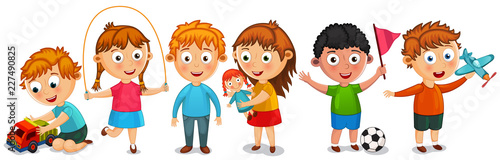 Funny kids isolated vector illustration