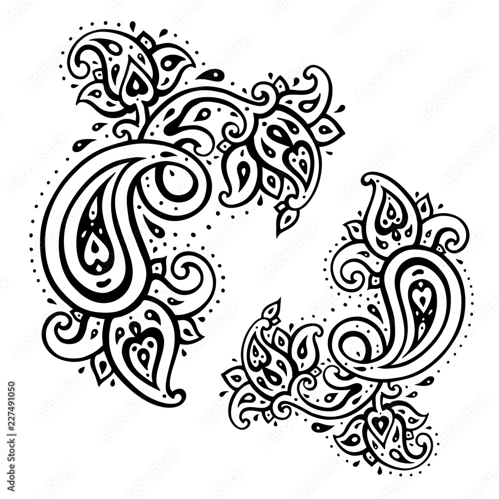 Paisley background. Hand Drawn ornament. Vector illustration Paisley background. Hand Drawn ornament. Vector illustration