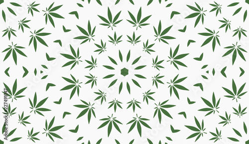 Fototapeta Naklejka Na Ścianę i Meble -  Cannabis Background. Vector Pattern.