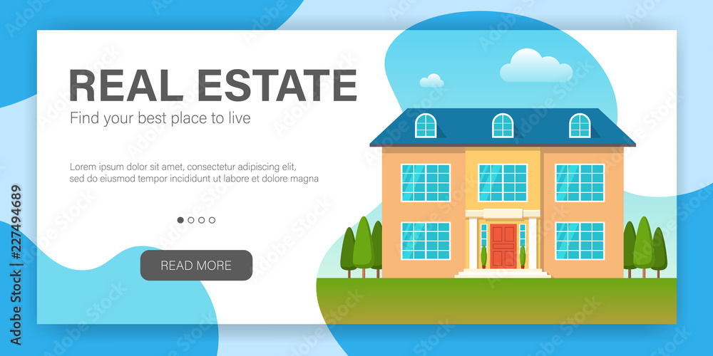 Fototapeta premium Real Estate concept. Web page design template
