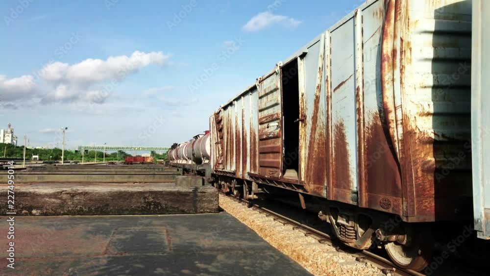 Old rusty trains. Old railway tracks. Old rusty trains. Old railway tracks.