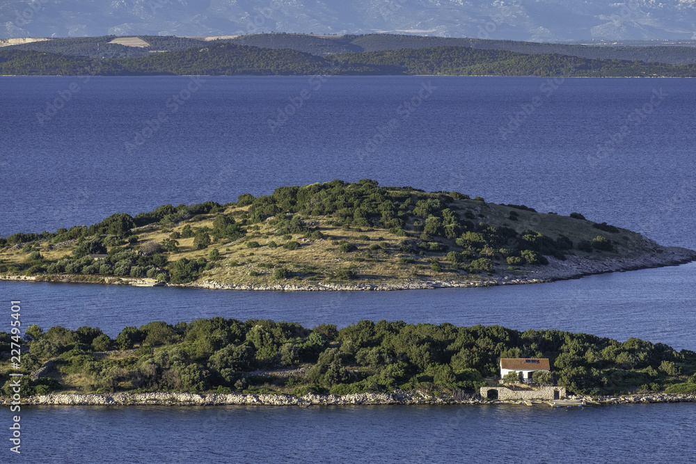 Two small islands in Adriatic sea near Dugi otok in Dalmatia, Croatia