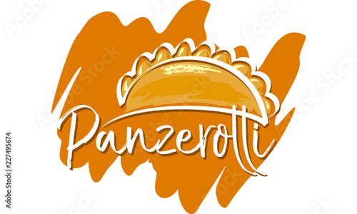 Panzerotti - italian folded pizza with mozzarella and tomato - vector