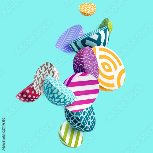 3D decorative balls . Colorful design.