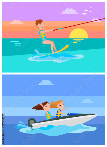 Aqua Sport Summer Collection Vector Illustration