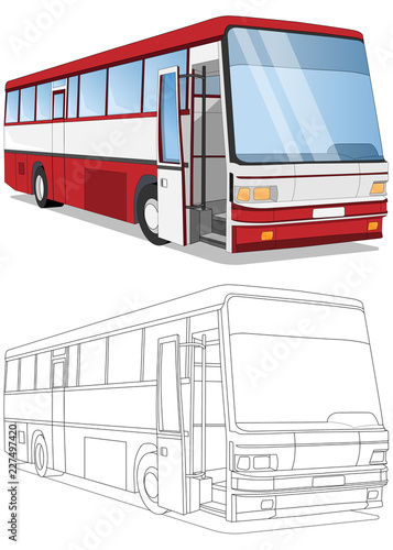 Bus. Isolated on white background. Vector illustration.