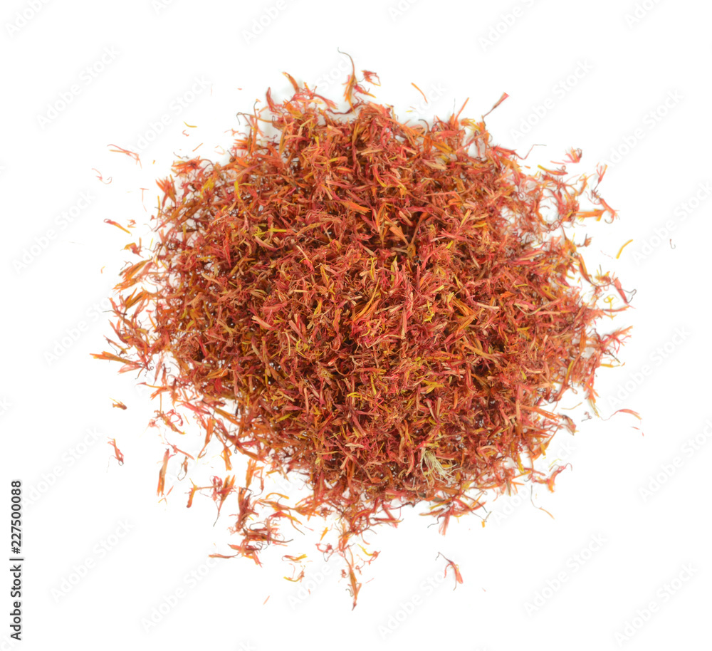 Naklejka premium Carthamus tinctorius on white background.