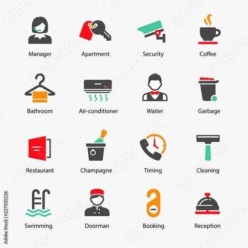 Set of hotel icons