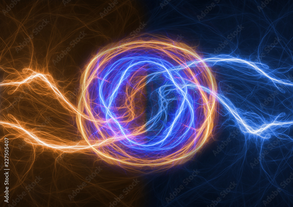 Fire and ice lightning, abstract plasma background Fire and ice lightning, abstract plasma background