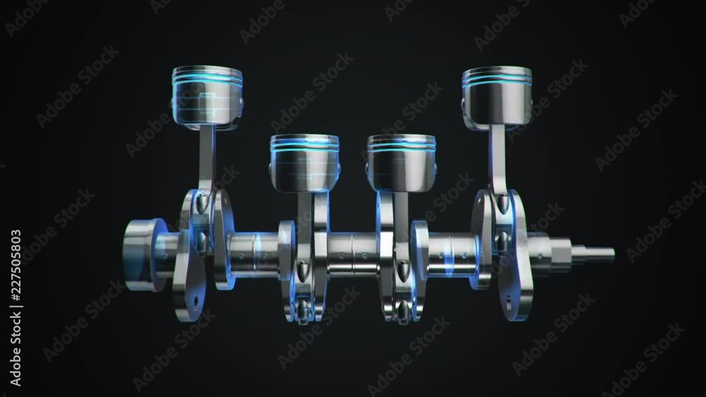 Animation movies of engine pistons on a crankshaft. Animation of seamless loop. Animation movies of engine pistons on a crankshaft. Animation of seamless loop.