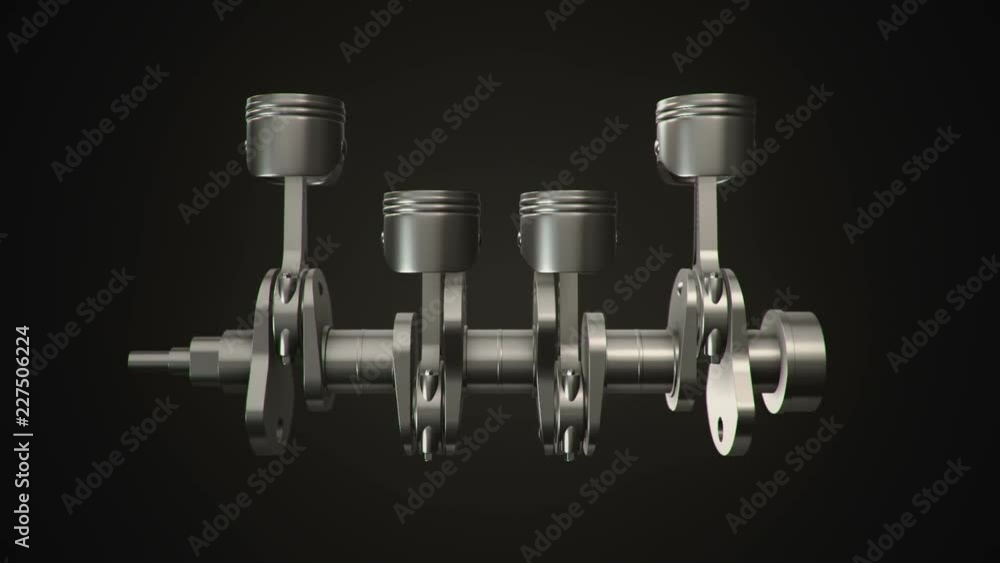 Animation movies of engine pistons on a crankshaft. Animation of seamless loop. Animation movies of engine pistons on a crankshaft. Animation of seamless loop.