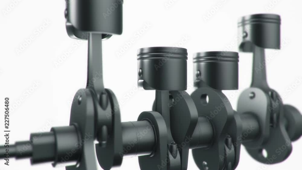 Animation movies of engine pistons on a crankshaft. Animation of seamless loop. Animation movies of engine pistons on a crankshaft. Animation of seamless loop.