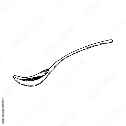 spoon drawing icon. sketch isolated object