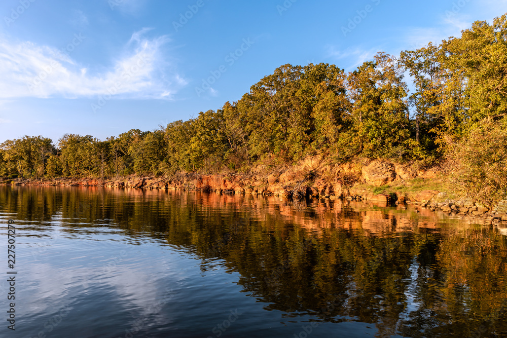 Fototapeta premium Colorful bank of a lake in Oklahoma.
