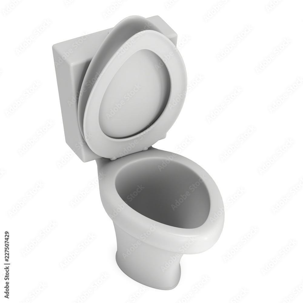 Toilet bowl 3d render isolated on white background