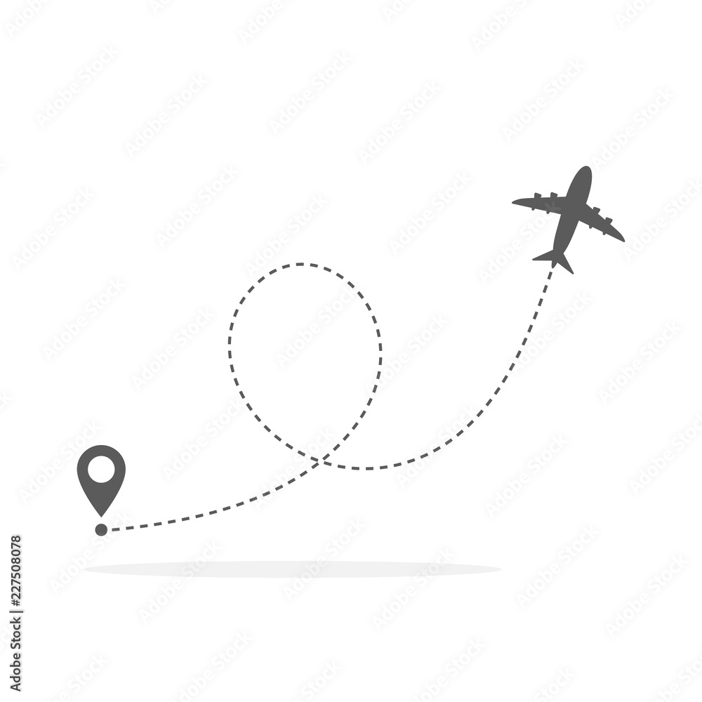 Plane and its track. Vector illustration. Plane and its track. Vector illustration.