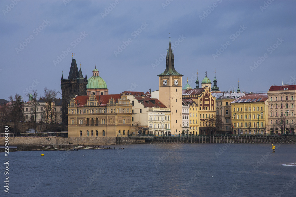 View to The Old Town of Prague and Vltava river, Czech Republic View to The Old Town of Prague and Vltava river, Czech Republic