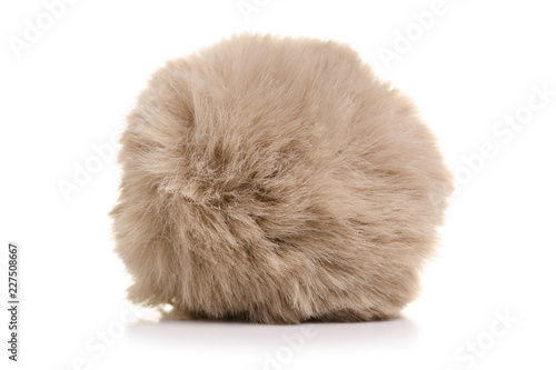 Fur ball brown on white background isolation photo