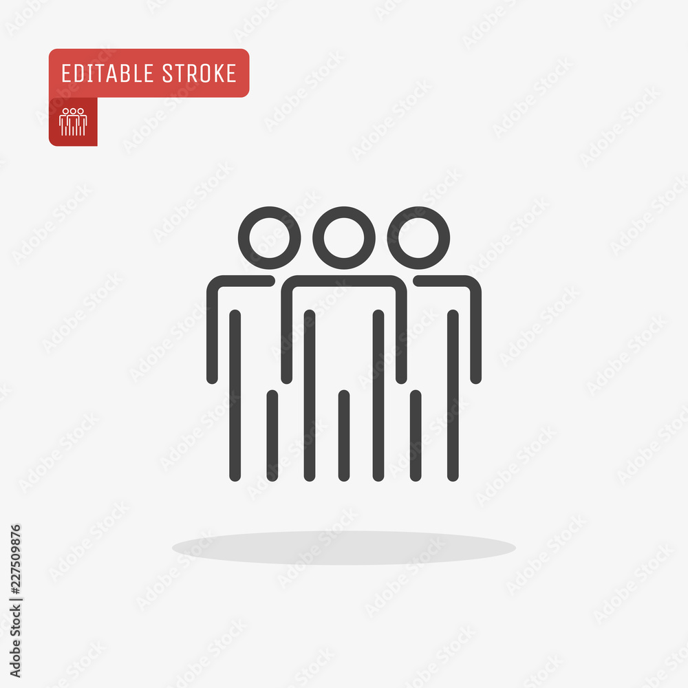 Outline People icon isolated on grey background. Line Persons pictogram. Crowd symbol for website design, mobile application, logo, ui. Editable stroke. Vector illustration. Eps10. Outline People icon isolated on grey background. Line Persons pictogram. Crowd symbol for website design, mobile application, logo, ui. Editable stroke. Vector illustration. Eps10.