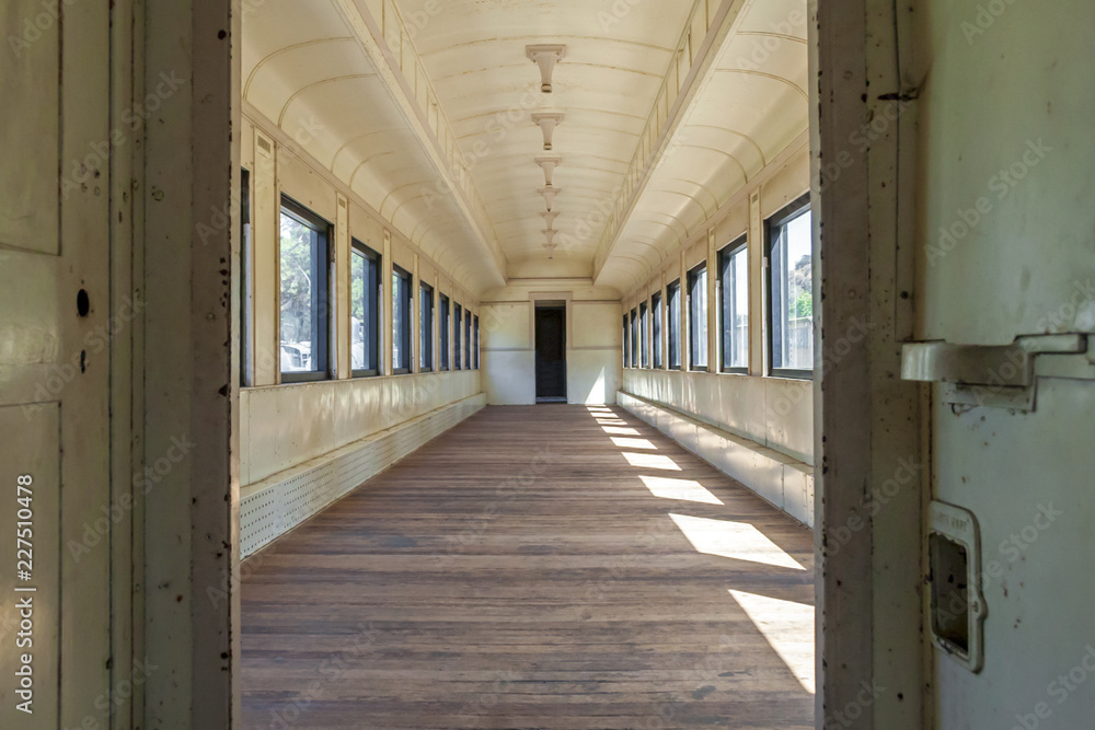corridor in an old train wagon