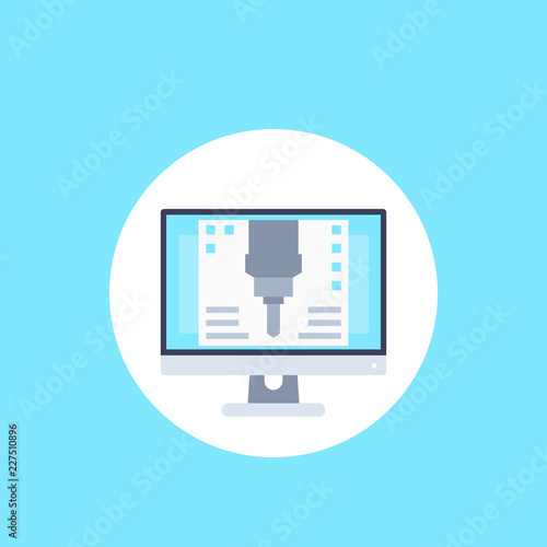 cnc, computer numerical control vector illustration