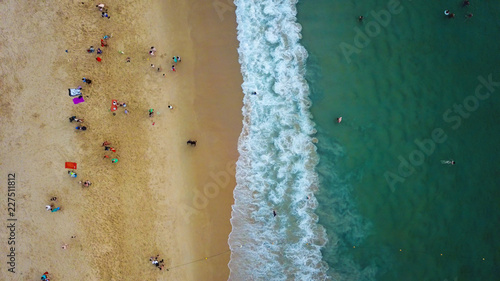 Sea meets beach, from top view, Australia