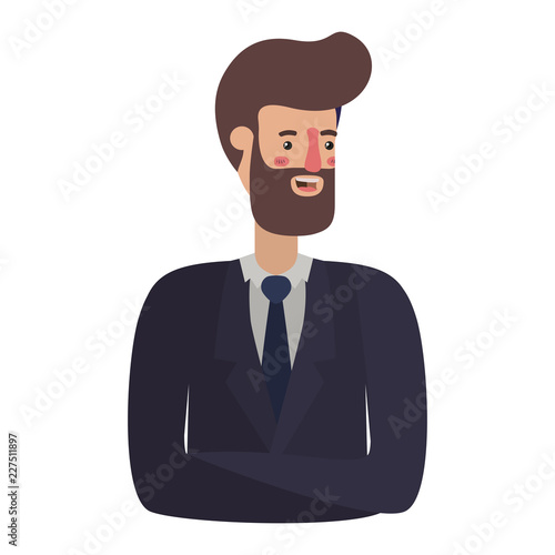 young businessman with beard avatar character