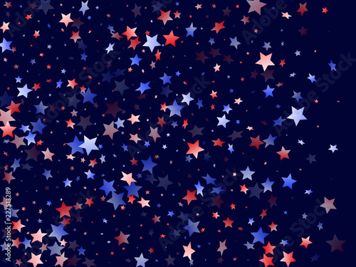 Flying red blue white star sparkles vector 