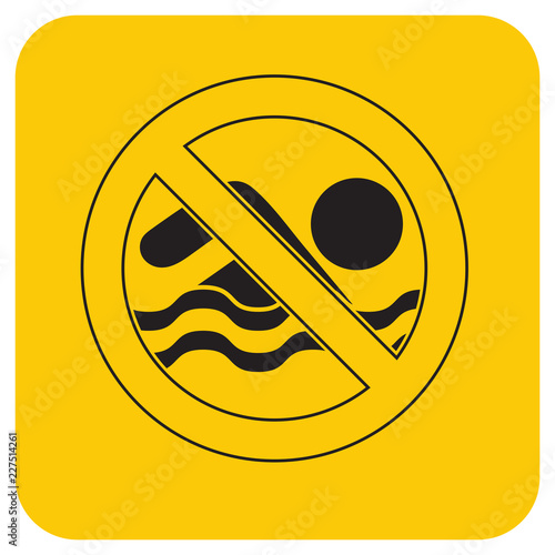 No swimming prohibition sign icon