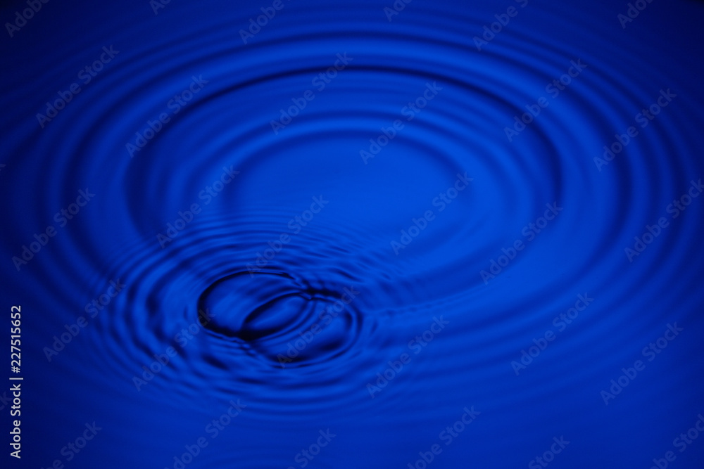 Closeup blue wave water rings macro, Circle reflections in pool. Closeup blue wave water rings macro, Circle reflections in pool.