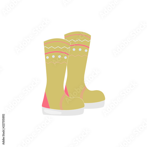 RUBBER BOOTS in a vector style isolated. Vector for background, texture, wrapper pattern, frame or border. EPS 10