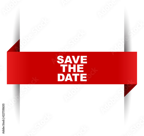 red vector banner save the date